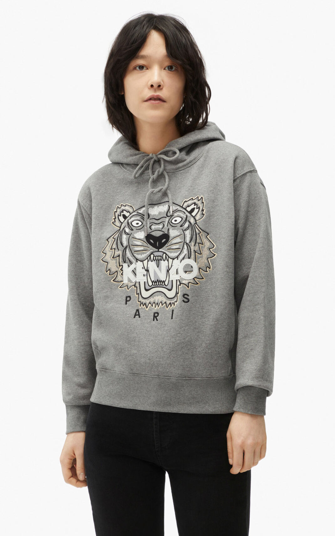 Kenzo Tiger Ženska Puloverji S Kapuco Siva SI-1901854